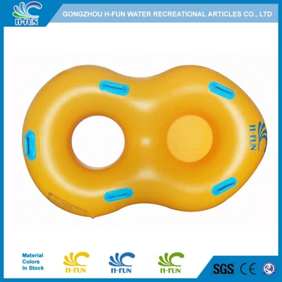Water park double family tube with front bottom for kids 