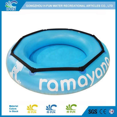 Water park family tube round raft with strap handle 