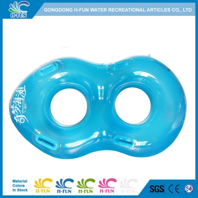 Clear combine solid color double tube with 5 handles 